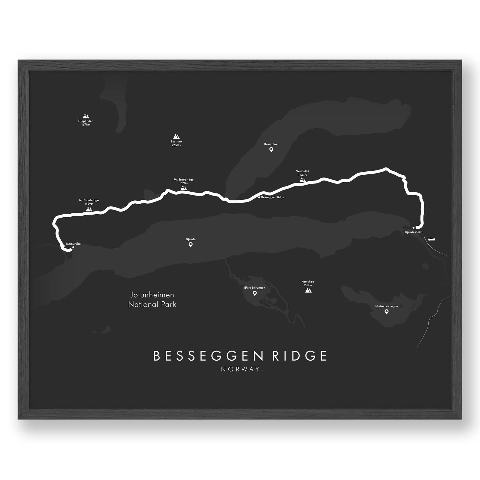 besseggen-ridge-map-besseggen-ridge-poster-norway-hiking-poster