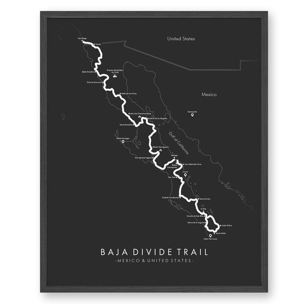 Baja Divide Trail Map | Baja Divide Biking Trail Map | Baja Divide Poster | Baja California Biking | Trail Map Art | Relive your Adventures
