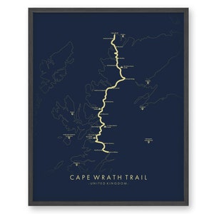 Cape Wrath Trail Kaart | Cape Wrath Trail Poster | Wandelen UK | Routekaarten | Unieke kunst aan de muur | Herbeleef je avonturen
