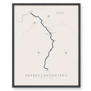 Carte du sentier du canyon Havasu | Randonnée aux chutes Havasupai | Randonnée dans le Grand Canyon | Carte des sentiers artistiques | Revivez vos aventures