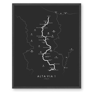 Carte des sentiers Alta Via 1 | Carte des sentiers Alta Via 1 | Dolomite High Route 1 | Europe Randonnée | Carte des sentiers Art | Revivez vos aventures