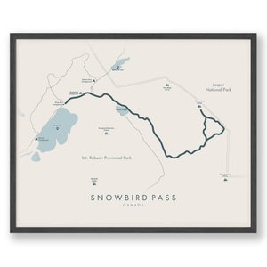 Snowbird Pass Trail Map / Snowbird Pass Poster / British Columbia Hiking Poster / Trail Map Art / Revive tus aventuras