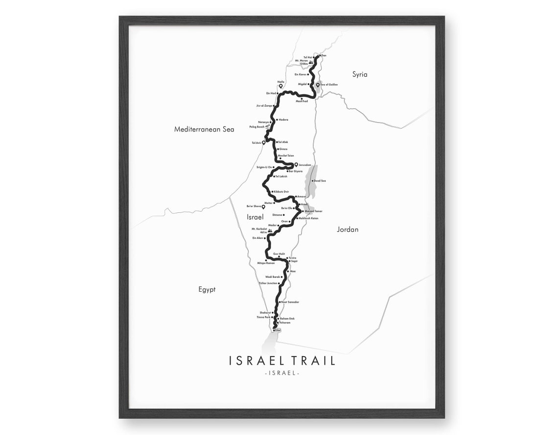 Israel Trail Map Israel National Trail Poster Shvil Etsy
