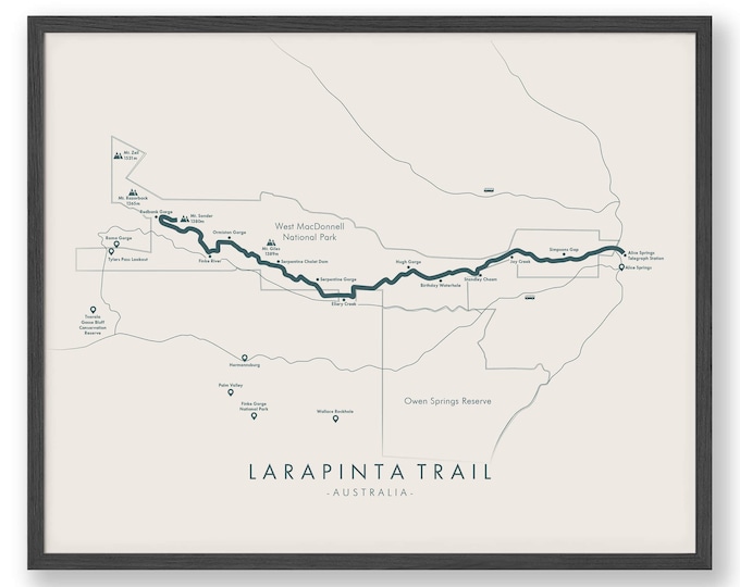 Larapinta Trail Map | Larapinta Trail Poster | Australia Hiking Poster | Relive your Adventures | Trail Map Art