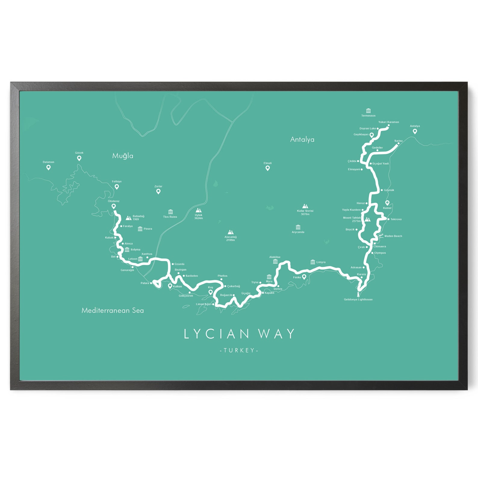 Map Of Lycian Way
