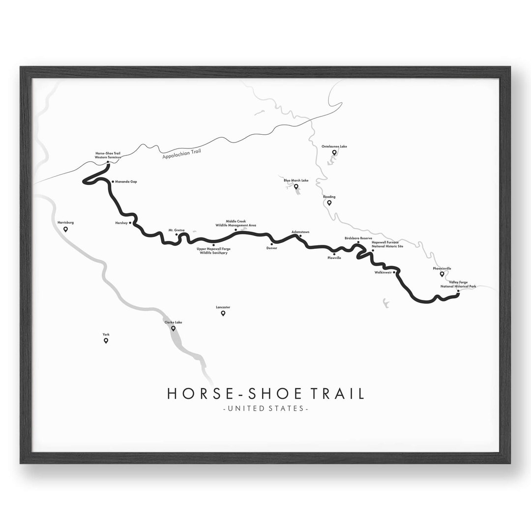 Horseshoe Trail Map Horseshoe Trail Poster USA Hiking Etsy