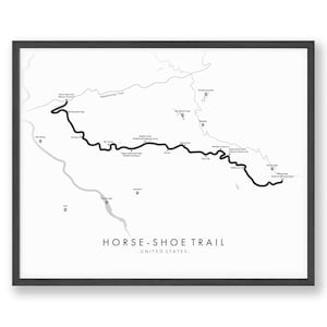 Horse-Shoe Trail Kaart | Horse-Shoe Trail Poster |  USA Wandelen Poster | Herbeleef je avonturen | Trail Kaart Kunst