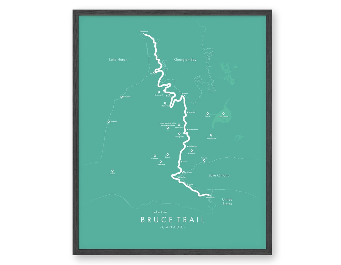 Bruce Trail Map Bruce Trail Poster Hiking Canada Poster Etsy