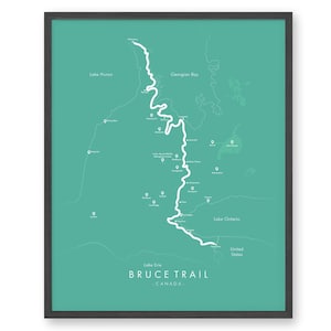 Bruce Trail Map Bruce Trail Poster Hiking Canada Poster Relive your Adventures Trail Map Art image 3