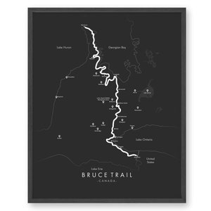 Bruce Trail Map Bruce Trail Poster Hiking Canada Poster Relive your Adventures Trail Map Art image 2