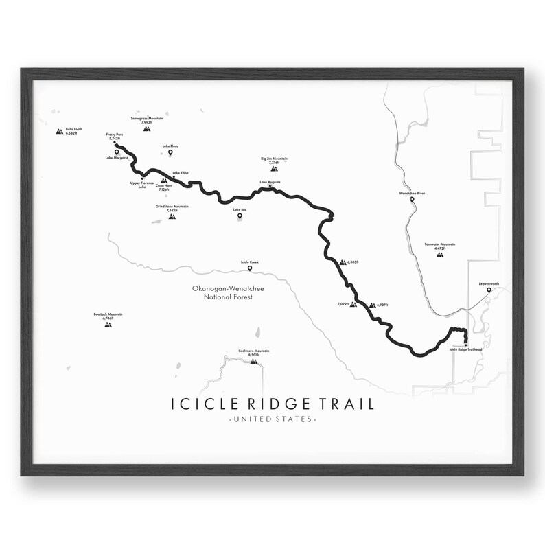 Icecicle Ridge Icicle Ridge Trail Map | Icicle Ridge Trail Poster | United States ...