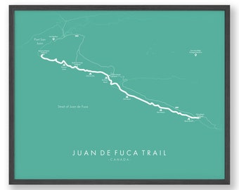 Juan De Fuca Trail Map | Juan De Fuca Trail Poster | Hiking Canada Poster | Relive your Adventures | Trail Map Art