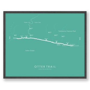 Otter Trail Karte | Otter Trail Poster | Südafrika Wandern | Wanderkarte Kunst | Erleben Sie Ihre Abenteuer