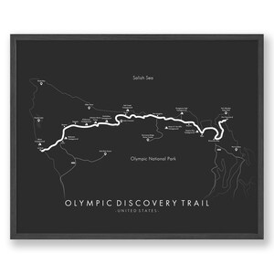 Olympic Discovery Trail Karte | Olympischer Entdeckungsweg Poster | Wandern USA | Wanderkarte Kunst | Erleben Sie Ihre Abenteuer