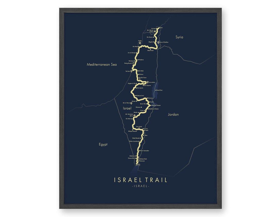 Israel Trail Map Israel National Trail Poster Shvil Yisrael Poster Trail Map Art Relive Your