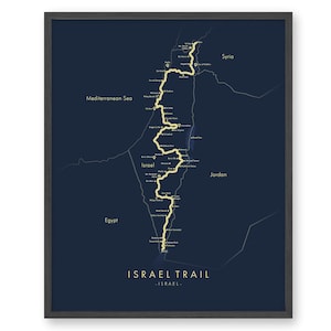 Israel Trail Map | Israel National Trail Poster | Shvil Yisrael Poster | Wanderkarte Kunst | Erleben Sie Ihre Abenteuer