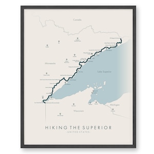 Randonnée sur la carte supérieure | Sawtooth Mountains Randonnée pédestre | Carte des sentiers Art | Revivez vos aventures