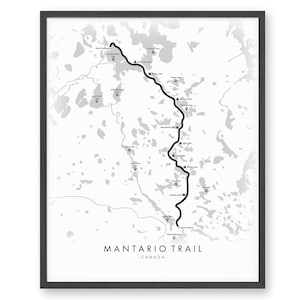 Carte des sentiers Mantario | Carte des sentiers de randonnée Mantario | Carte du parc provincial Whiteshell | Carte des sentiers | Art mural unique
