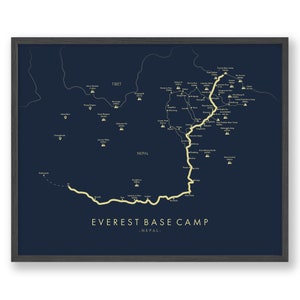 Everest Base Camp - Jiri Poster | Everest Base Camp - Jiri Trek Karte | Himalaya Wandern | Wanderkarte Art