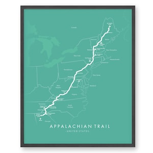 Appalachian Trail Map / Appalachian Hiking Trail Poster / AT Poster / Trail Map Art / Revive tus aventuras