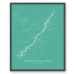 Appalachian Trail Map | Appalachian Hiking Trail Poster | AT Poster | Trail Map Art | Relive your Adventures