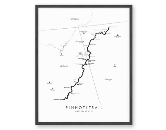 Pinhoti Trail Map Georgia Pinhoti Trail Map Pinhoti Trail Poster National Recreation - Etsy