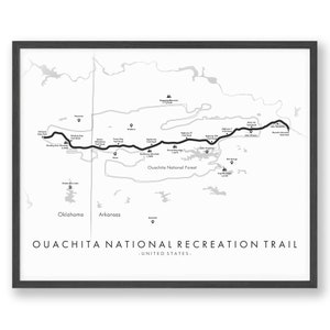 Ouachita National Recreation Trail Poster | Ouachita National Recreation Trail Karte | Wandern Wandkunst | Wanderkarte Kunst
