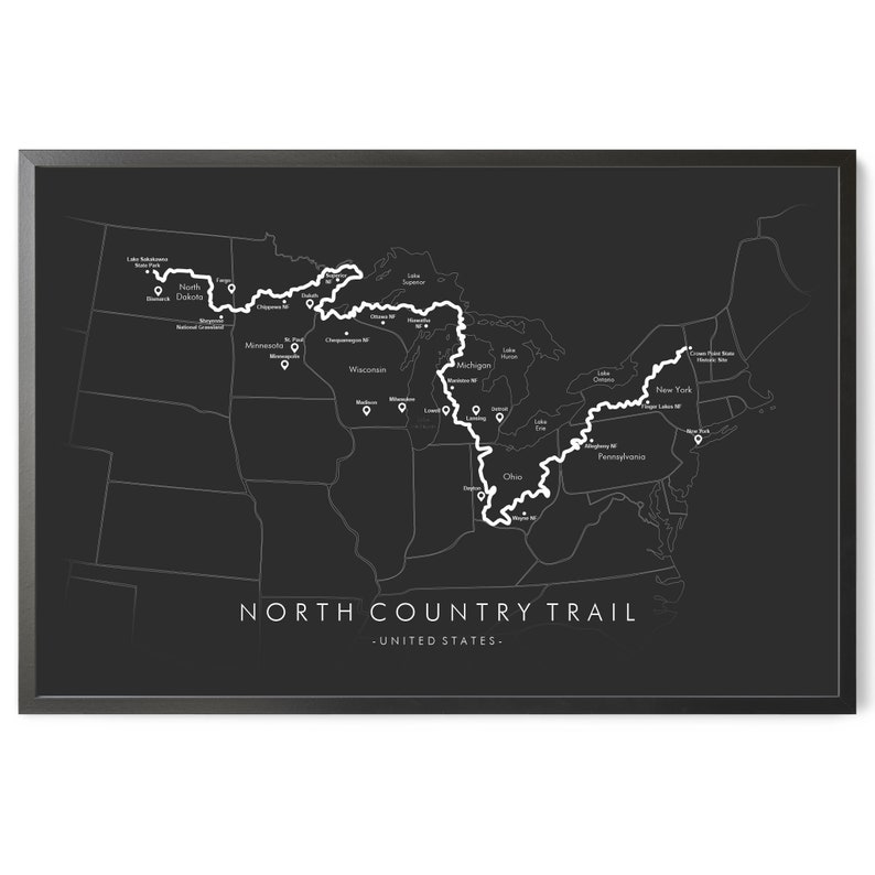 North County Trail Map North Country National Scenic Hiking | Etsy