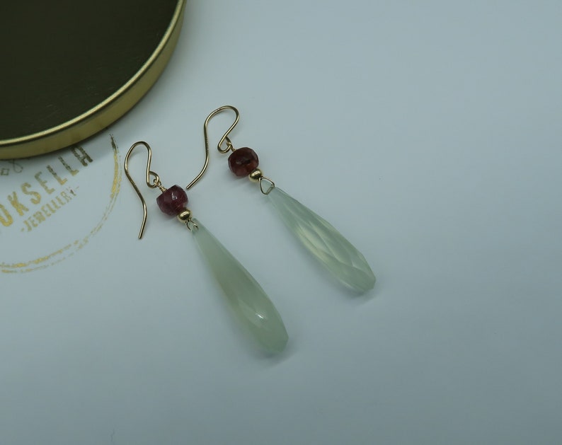Aqua Chalcedony Gift Tourmaline Aqua Chalcedony and Tourmaline Earrings Gemstone Earrings