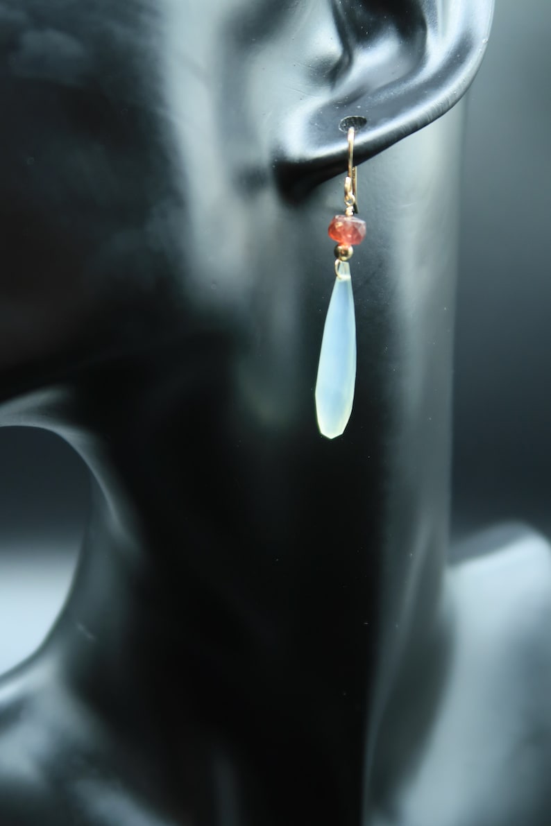 Aqua Chalcedony Gift Tourmaline Aqua Chalcedony and Tourmaline Earrings Gemstone Earrings