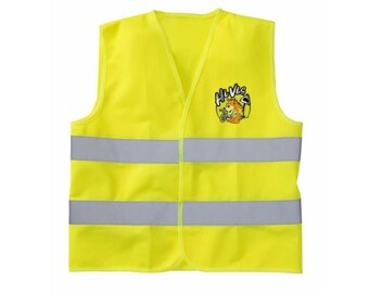 Kids Personalised Hi-Vis One Size,  Outdoor Hi-vis, School High-vis,  Fesival High-vis,Personalised Yellow/Pink/Orange Hi-Vis, Kids Safety