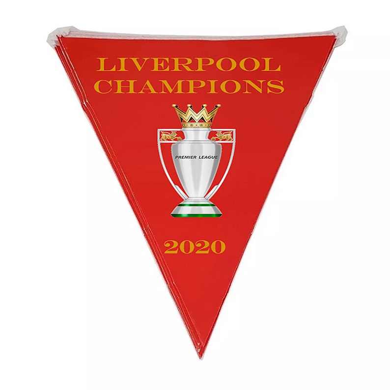 10 Flag Liverpool Champions 2020 Red and White Bunting Liverpool Gift