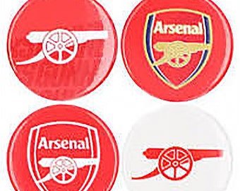 Lot de 4 badges Arsenal pour fan d'Arsenal, cadeau pour fan d'Arsenal Badges pour fan d'Arsenal, lot de badges pour fan de football