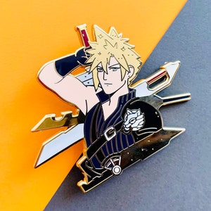 LAST RUN | Cloud Gold Enamel Pin | FF7 | Final Fantasy 7