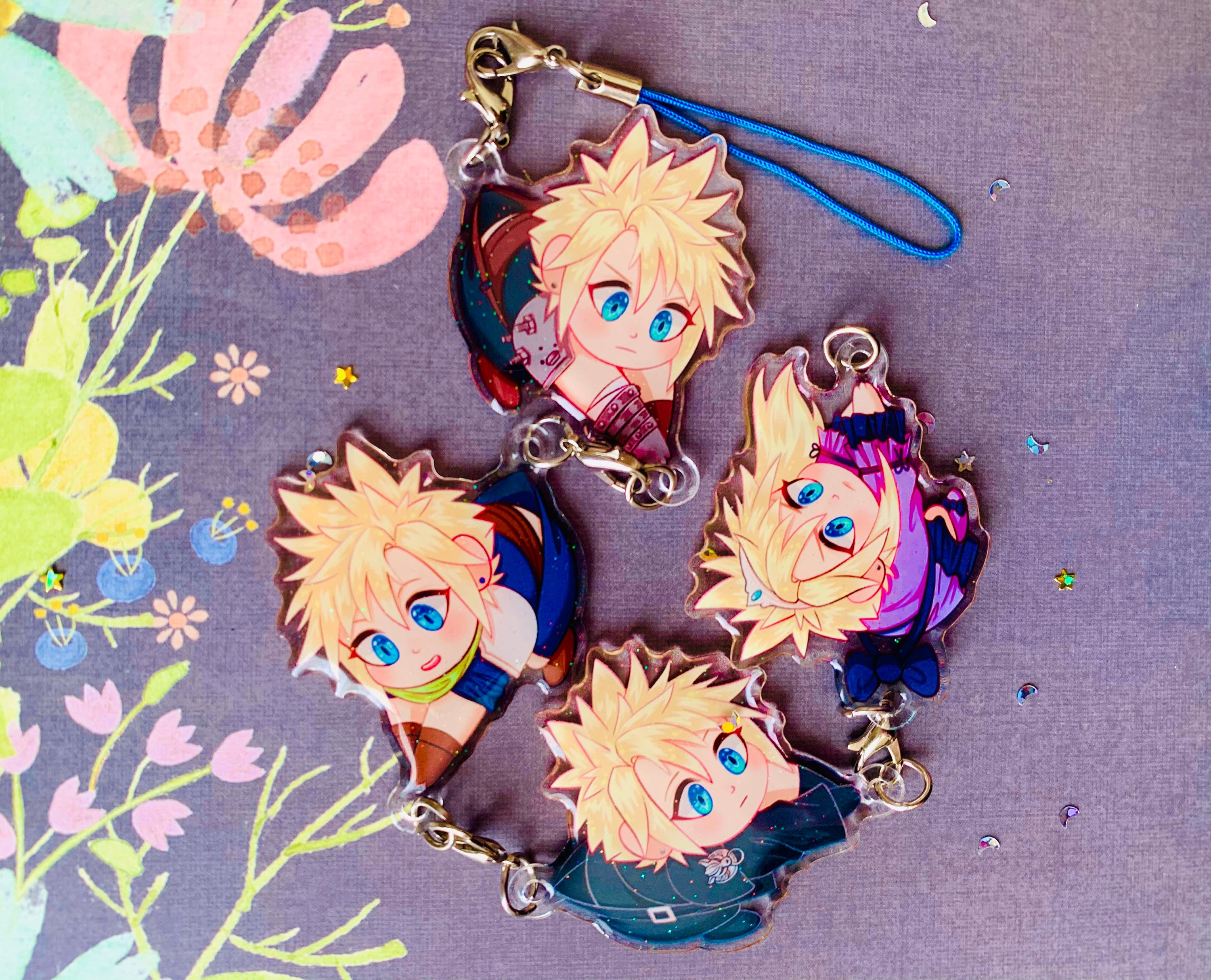 Cloud Strife Final Fantasy Ⅶ 7 Mini Figure Keyholder