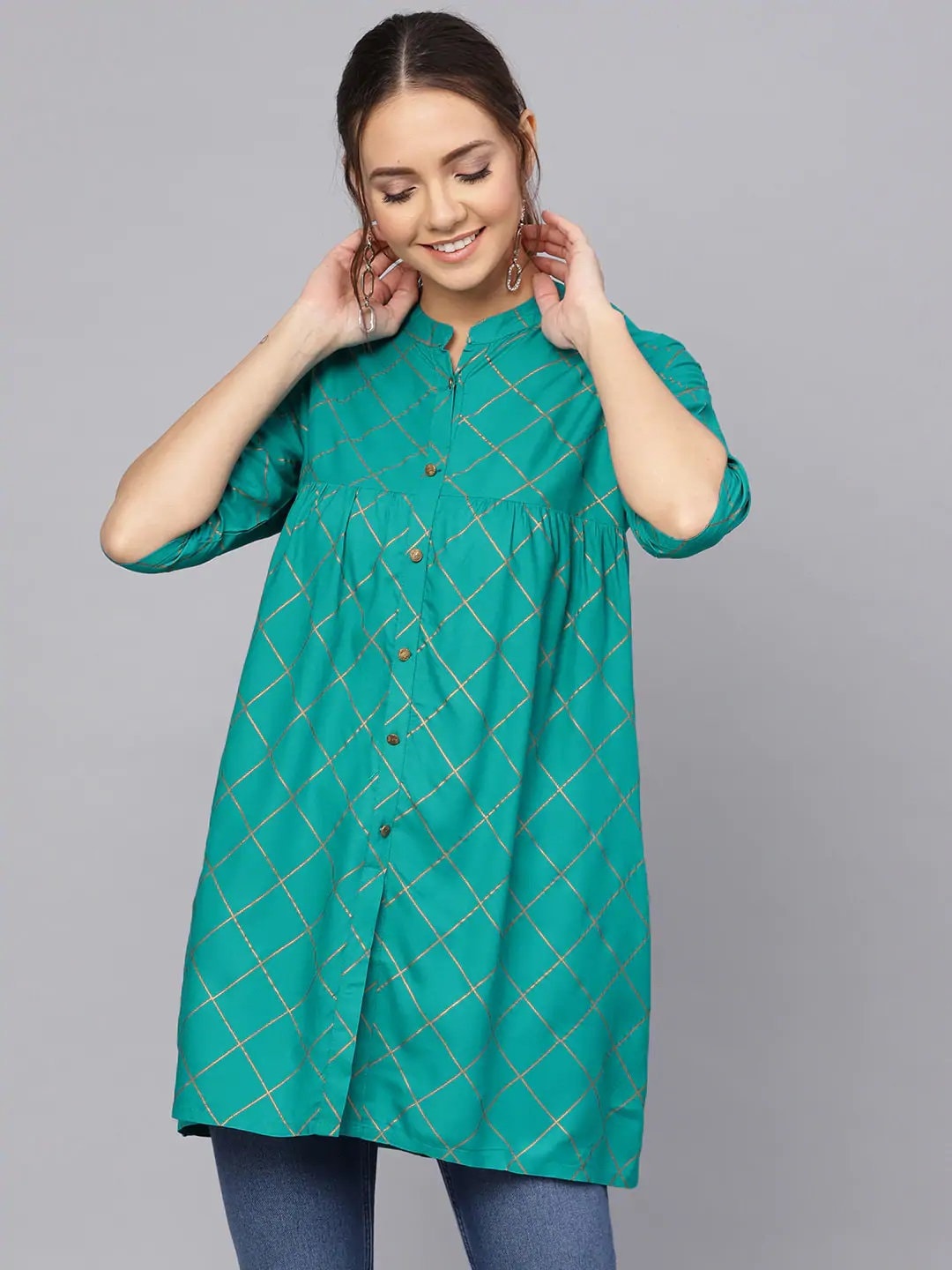 Women's Short kurta boho top soft cotton Indian kurti Etsy