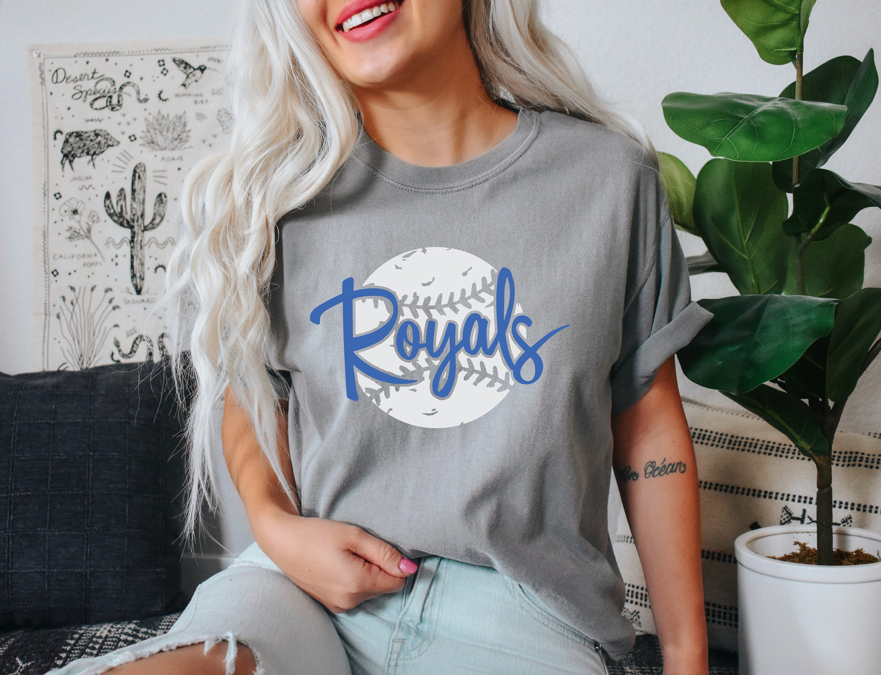 Kansas City Royals Slugger Tee Shirt Women's Medium / White