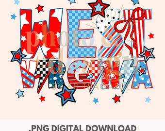 Patriotisk West Virginia Doodle PNG