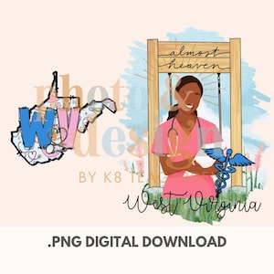 Almost Heaven-verpleegsterbundel voor- en achterkant, png