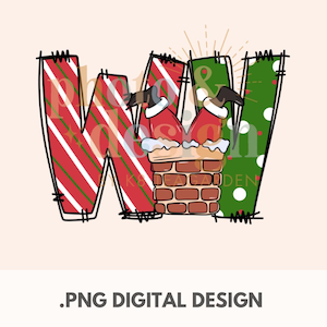 WV Doodle Letters Santa