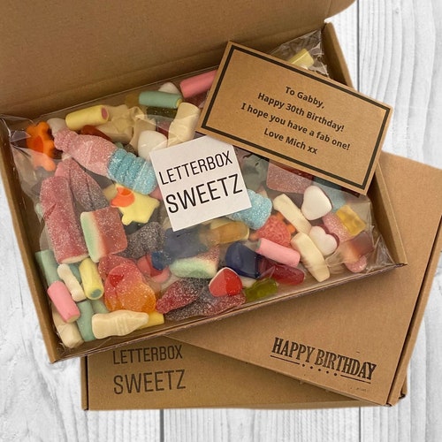 Personalised Pick n Mix Sweets LARGE Letterbox Sweet Gift Box. Good Luck/Birthday/Thank You/Anniversary/Congratulations. Various Options