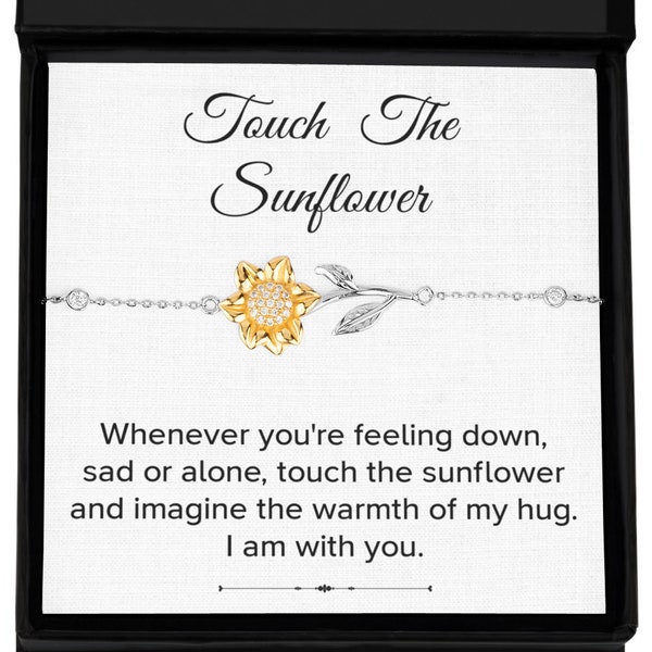 Bracelet, Sunflower, Encouragement Gift, Sympathy Gift Necklace, Uplifting Gifts for Women, Sterling Silver