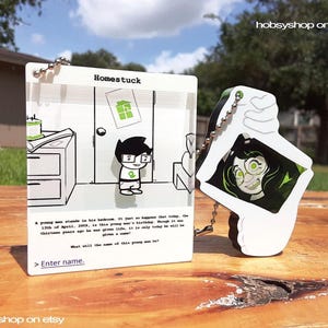 Two Layered Homestuck John Egbert and Jade Harley Keychains