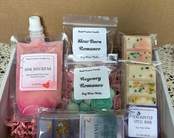 Bookish Wax Melt Box Bookstore & Spring/Summer Scents, 4oz Squeezable Wax
