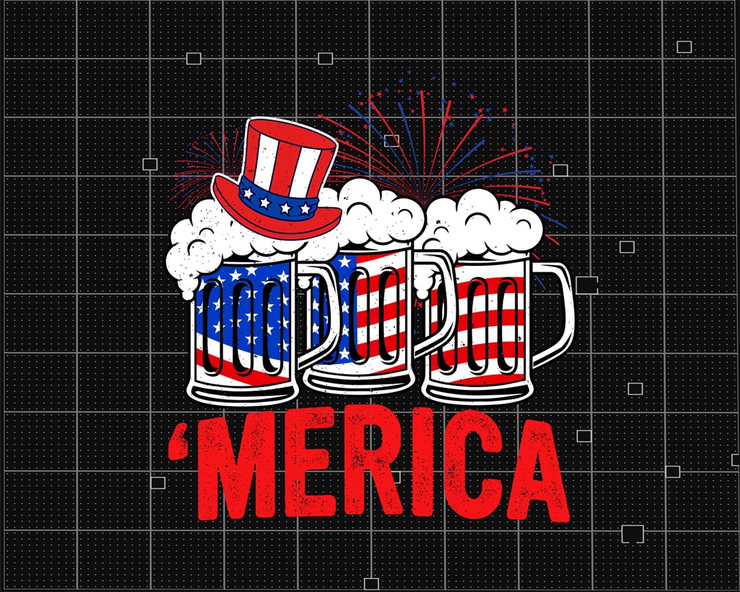 Merica Beer Png 4th of July Png American Flag Png American Etsy