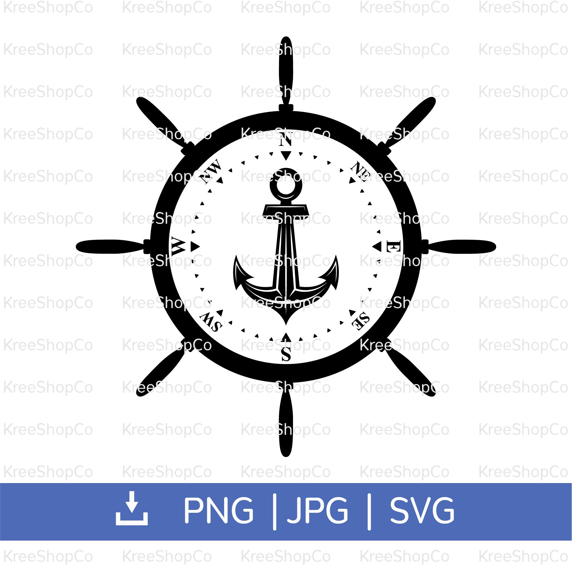 Anchor compass svg nautical svg anchor sailor svg adventure Etsy
