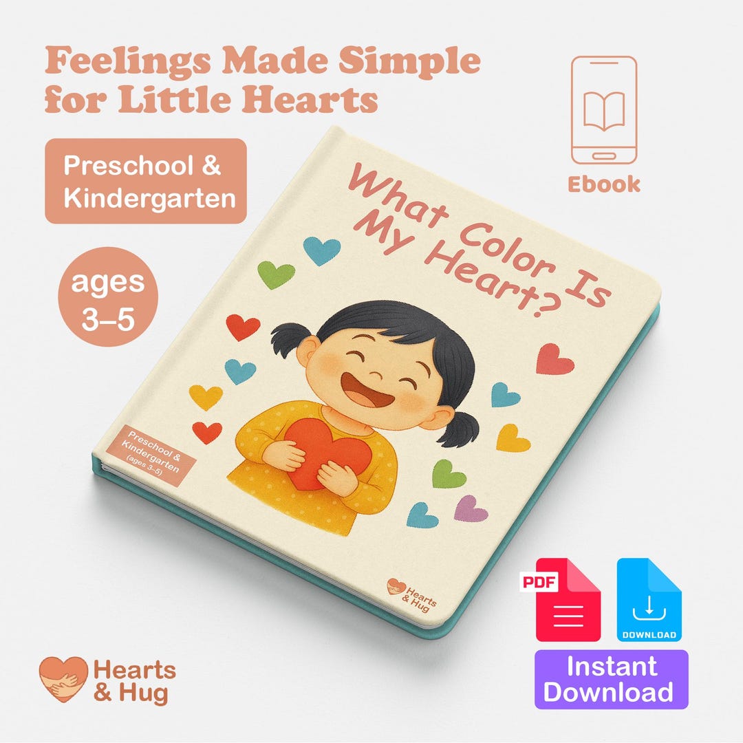 What Color is My Heart? Printable Feelings Ebook for Kids Ages 3-5 ...