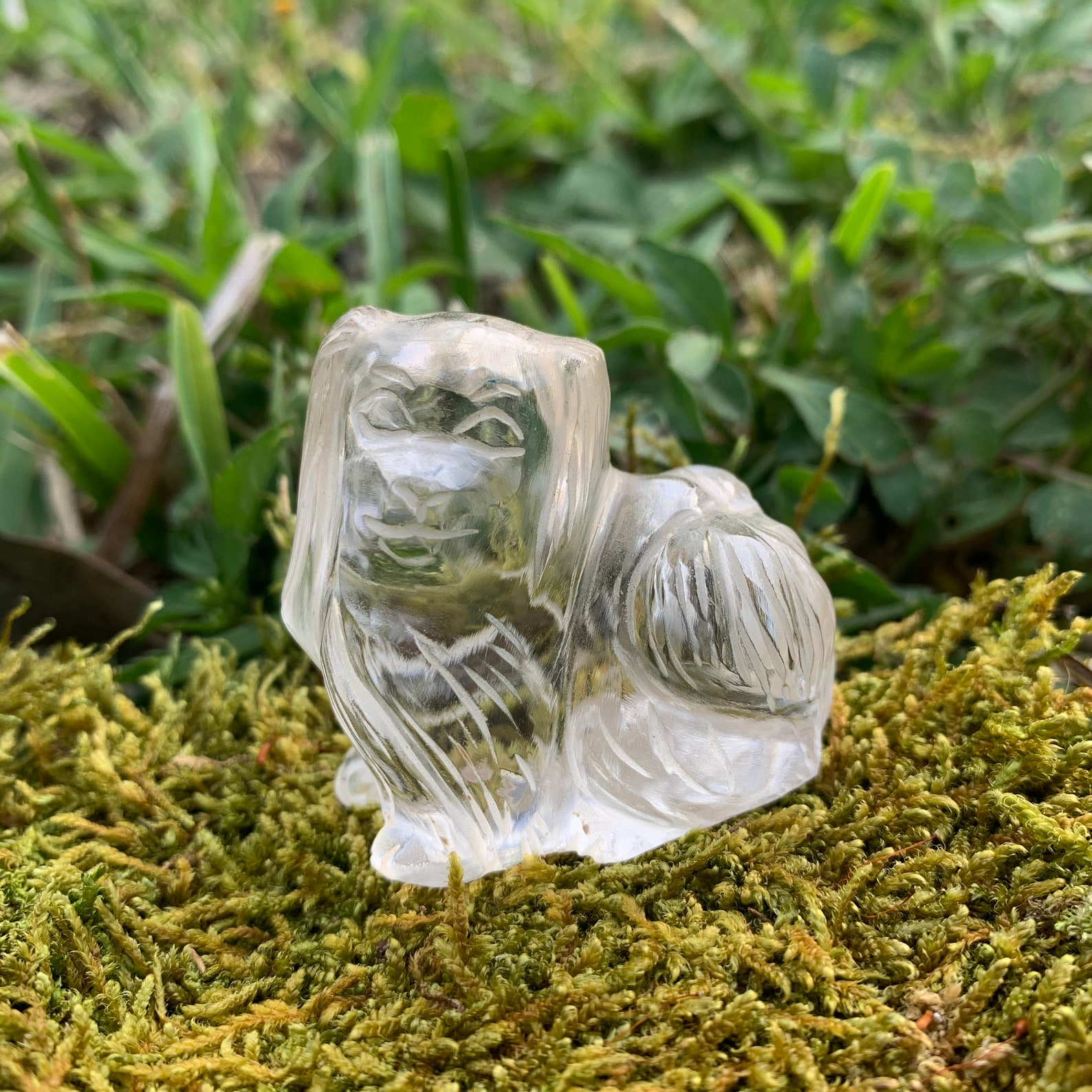 Natural Crystal Dog 4 557U Handcarved Natural Quartz Etsy