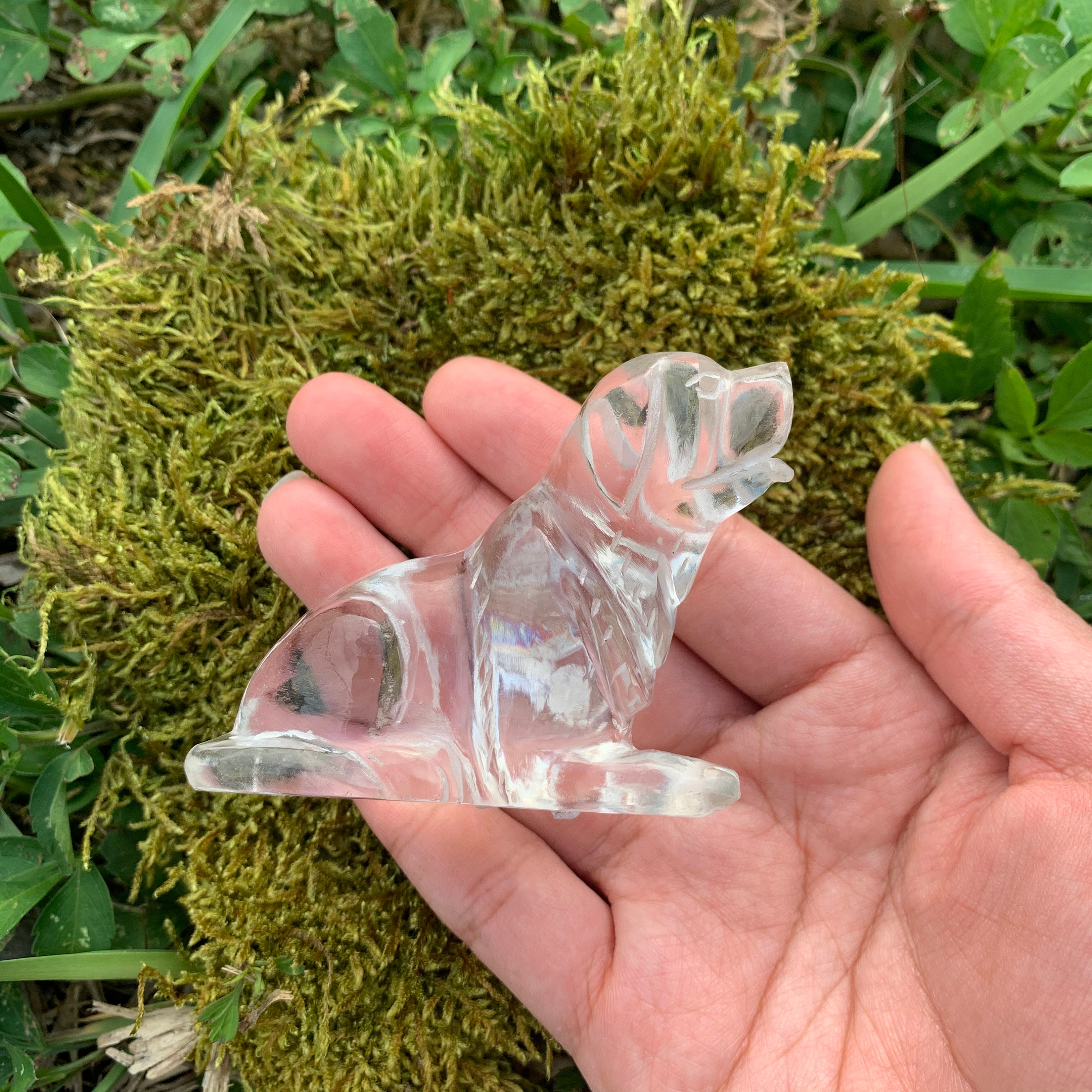 Natural Crystal Dog 7 557X Handcarved Natural Quartz Etsy