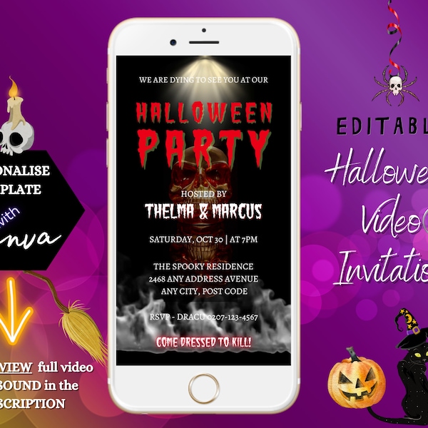 Halloween Animated Invitation Etsy